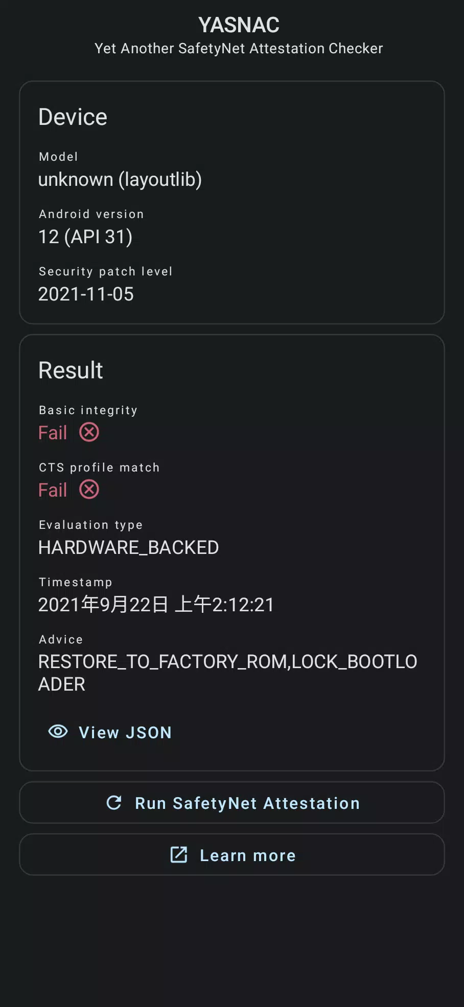 YASNAC - SafetyNet Checker screenshot 4