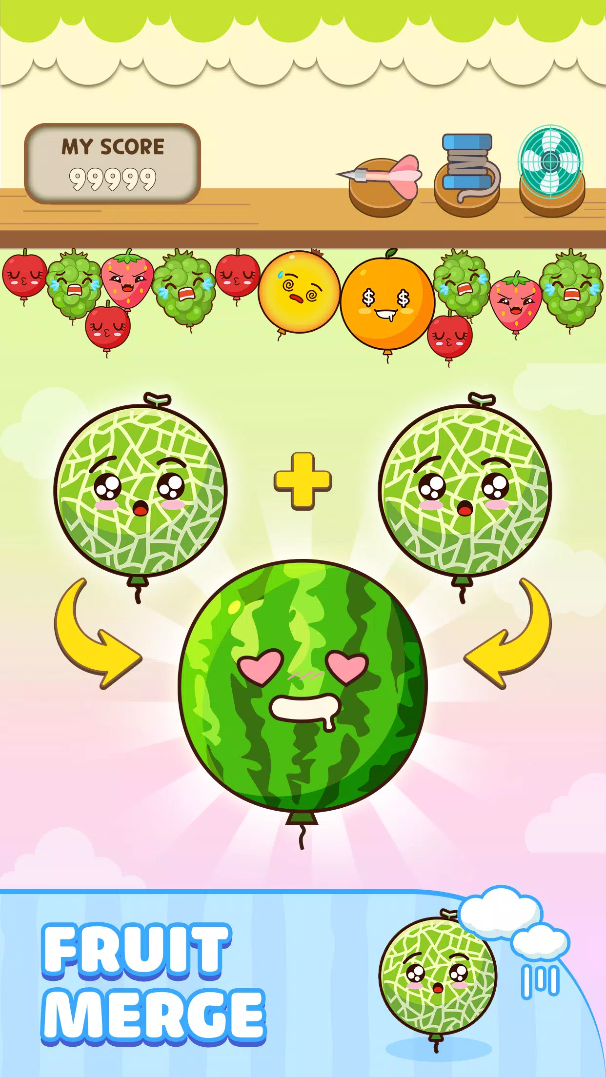 Melon Balloon: Fruit Merge Screenshot 1