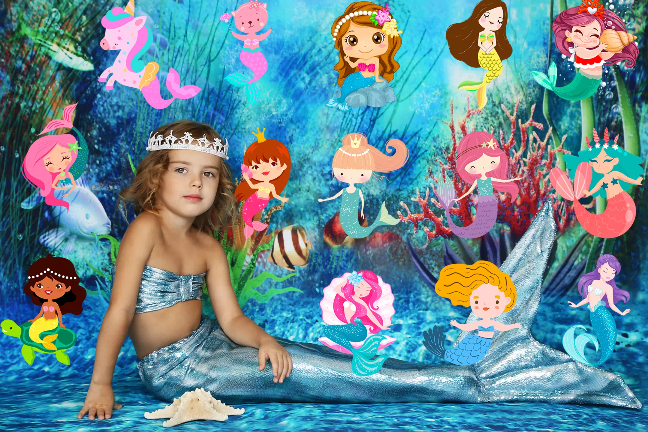 Mermaid Magic Photo Editor captura de pantalla 