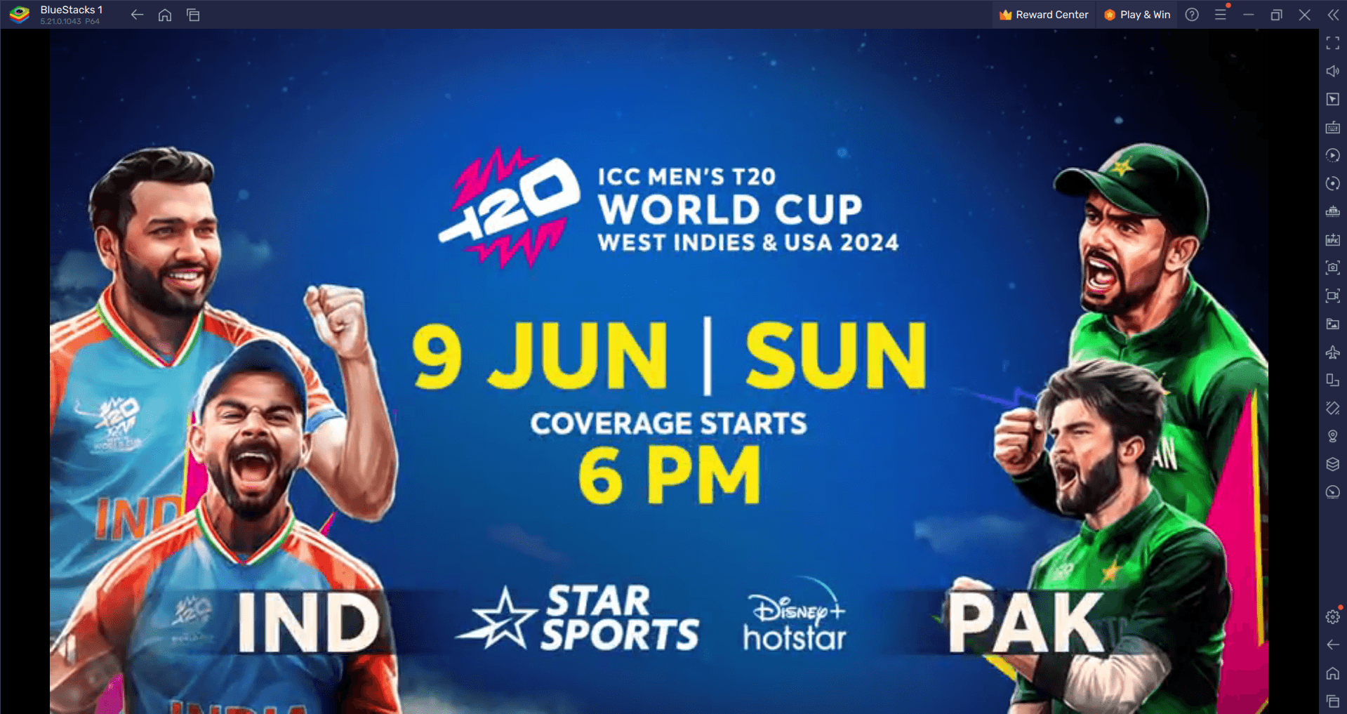 T20 WC 2024 အိန္ဒိယနှင့်ပါကစ္စတန်နိုင်ငံနှင့် GTV တွင်အခမဲ့လွှင့်ခြင်း