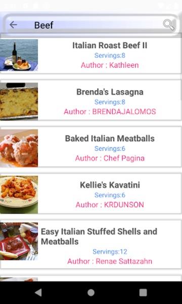 Italian Meal Recipes captura de pantalla 