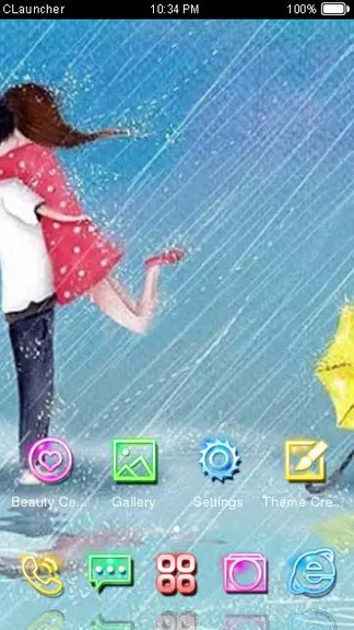 Cartoon Couple Sweet Theme HD экрана 2