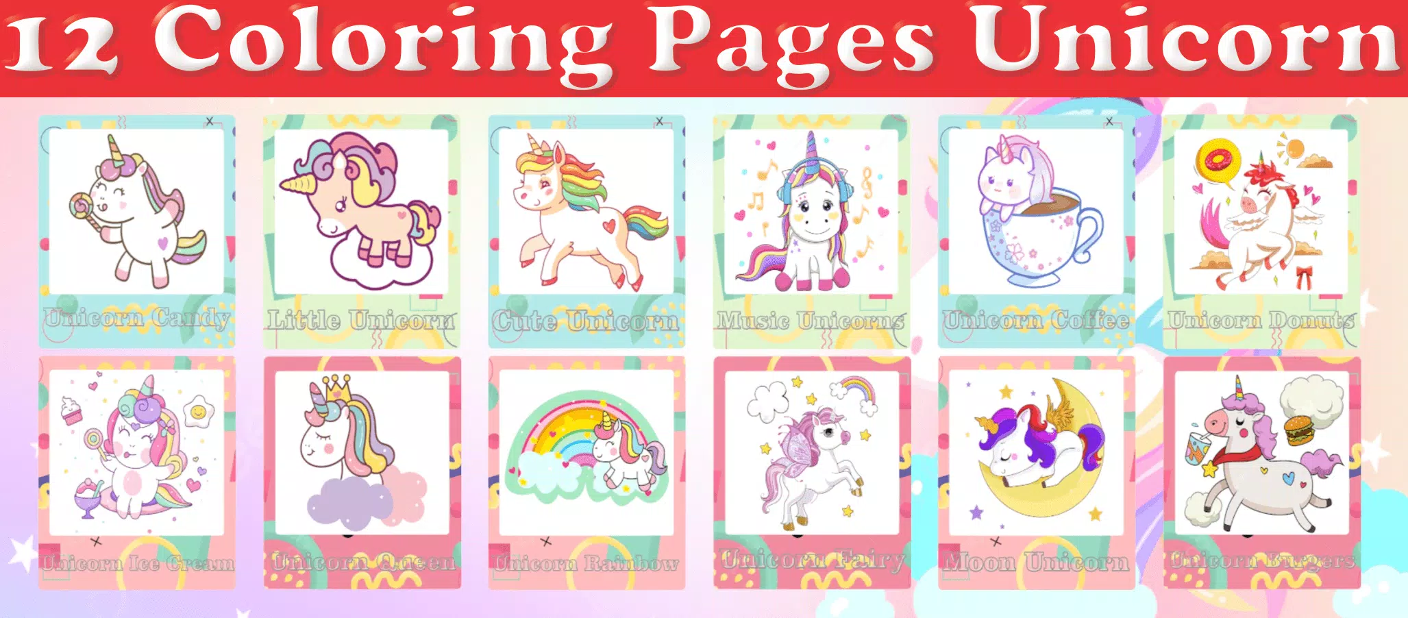 Little Unicorn Coloring Pages screenshot 2