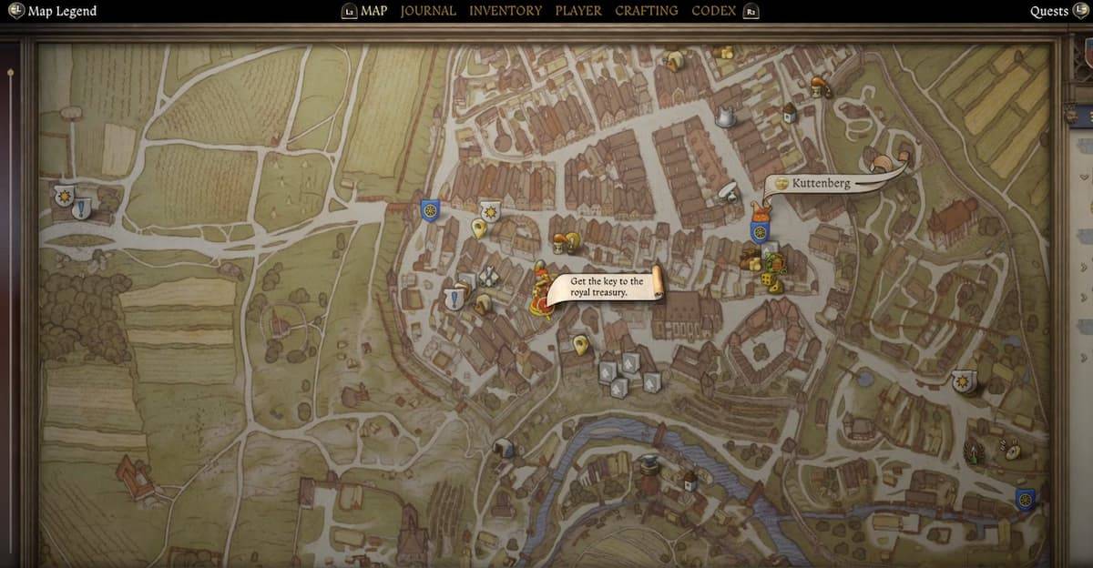 Carte montrant l'emplacement de la dépendance derrière la maison de Vavak dans le royaume Come: Deliverance 2