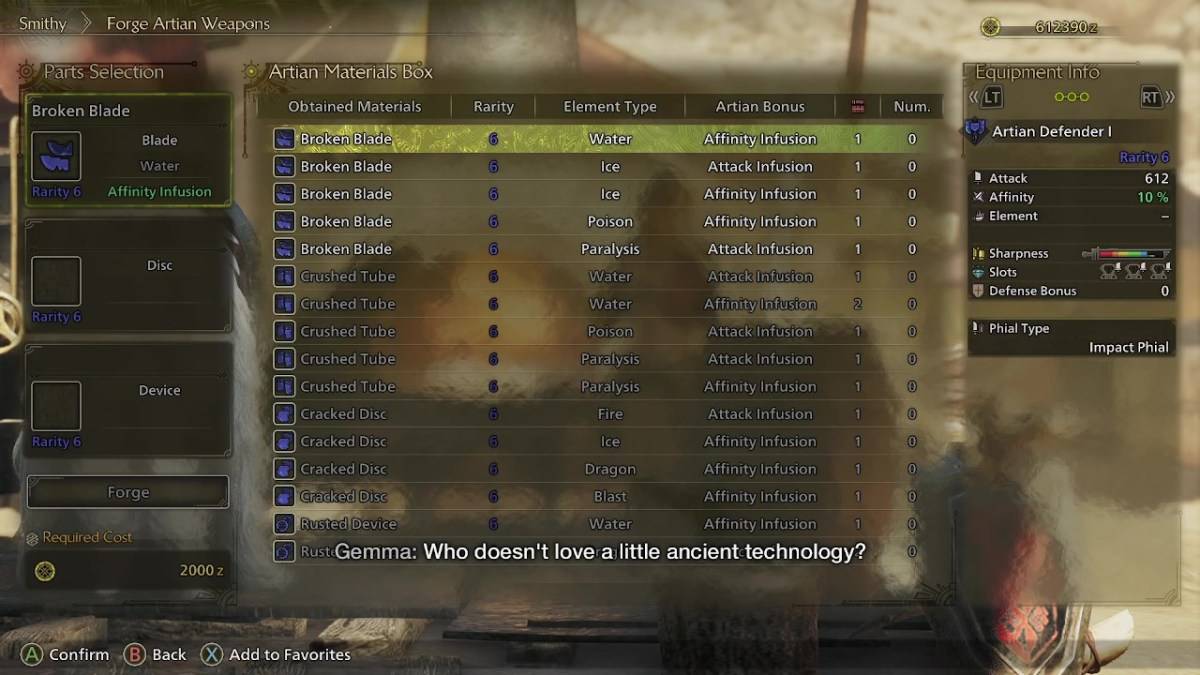Kunstwaffen in Monster Hunter Wilds