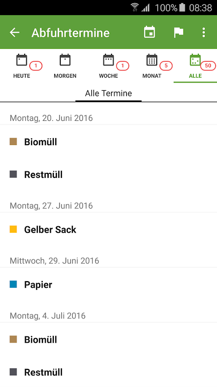 MüllAlarm App Screenshot 3