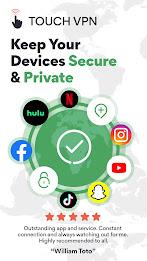 TouchVPN - VPN Proxy & Privacy экрана 1