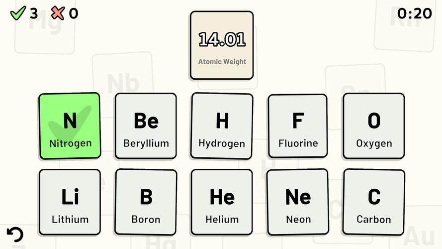 Screenshot Periodic Table Quiz 2