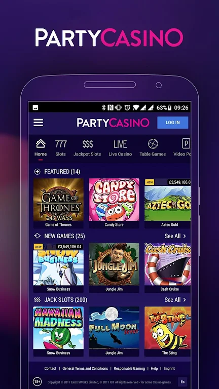 PartyCasino Casino: Roulette, Blackjack, & Slots স্ক্রিনশট 1