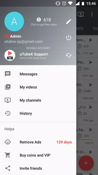uTubeX - Views, subs, likes and comments exchange স্ক্রিনশট 1