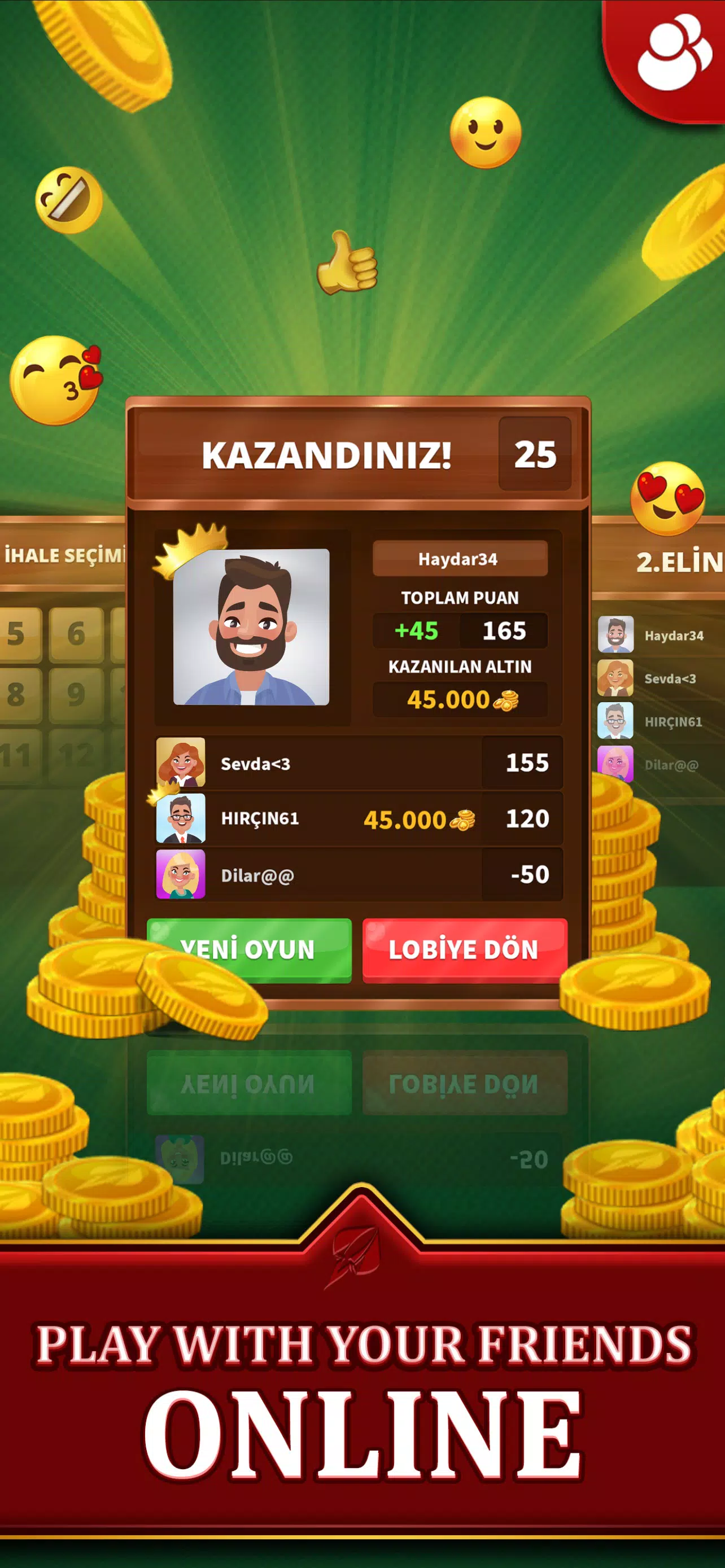 Spades - Batak Online HD экрана 4