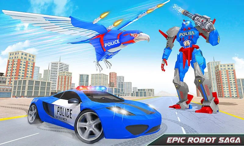 Flying Eagle Robot Car Games экрана 2