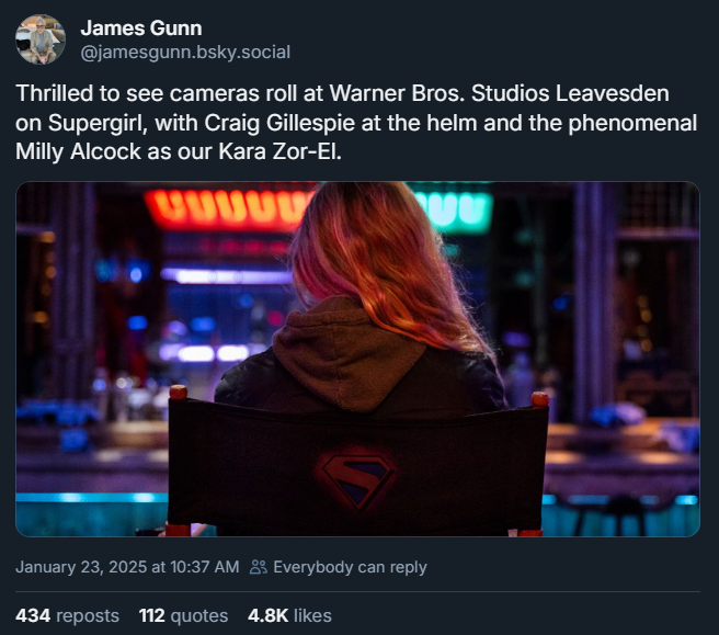 Supergirl: Ang Babae ng Bukas ay Nakakakuha ng Unang Mukha sa Paggalang ni James Gunn