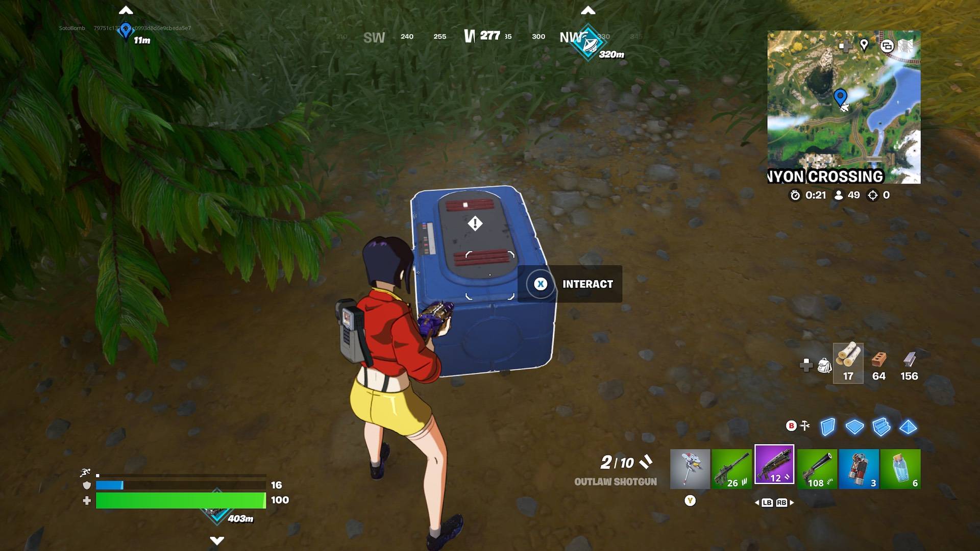 裝備傳感器背包，掃描能量在Fortnite第6章