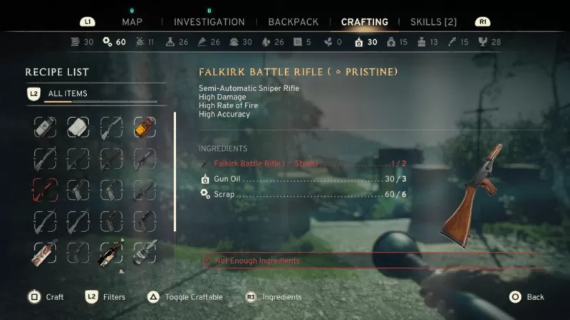 Weapon Upgrade Crafting