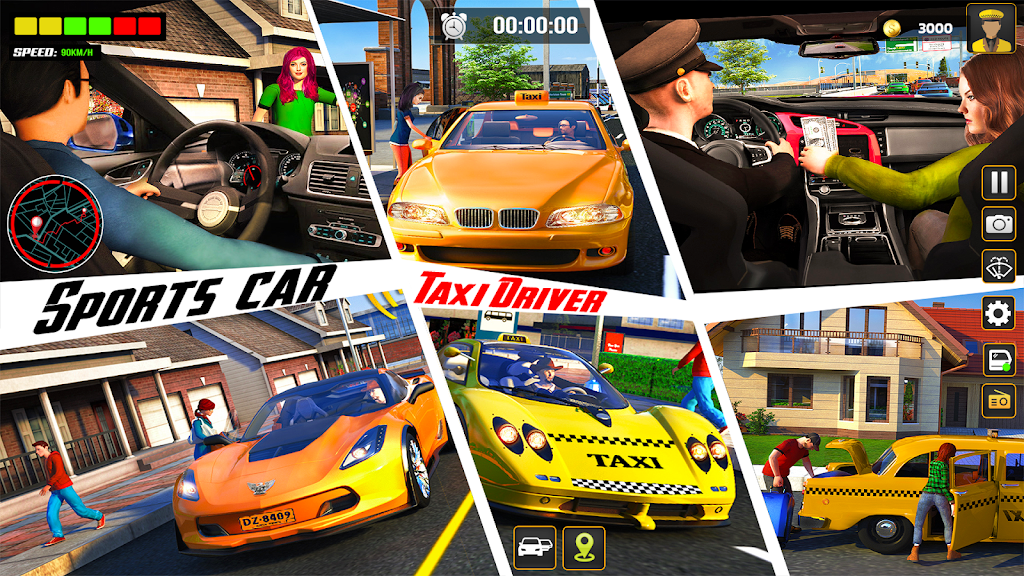 City Cab Driver Car Taxi Games экрана 3