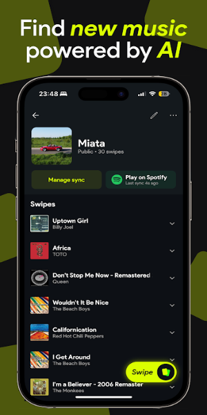 Swipefy for Spotify ဖန်သားပြင်ဓာတ်ပုံ 1