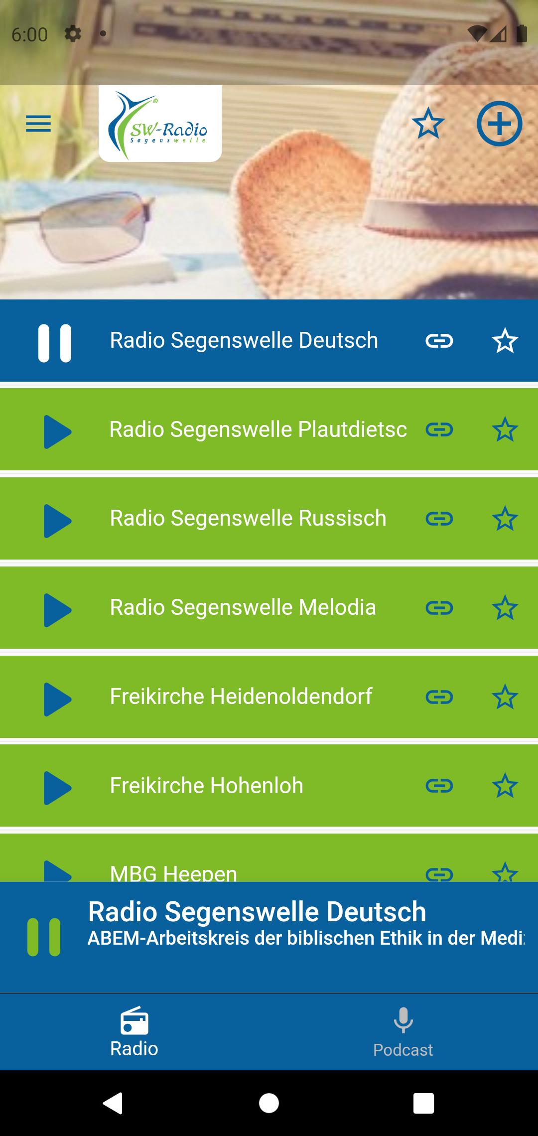 Screenshot Radio Segenswelle 1