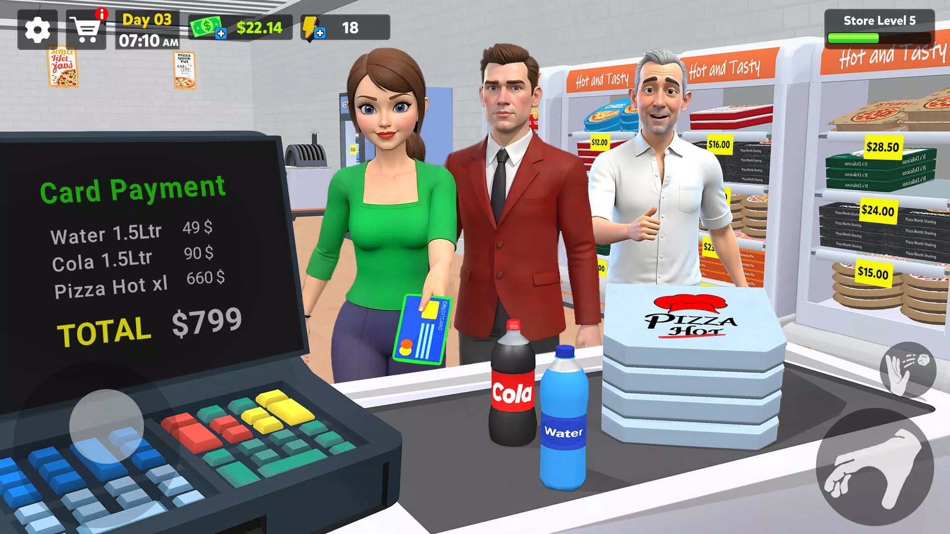 Pizza Shop Simulator 3D экрана 3