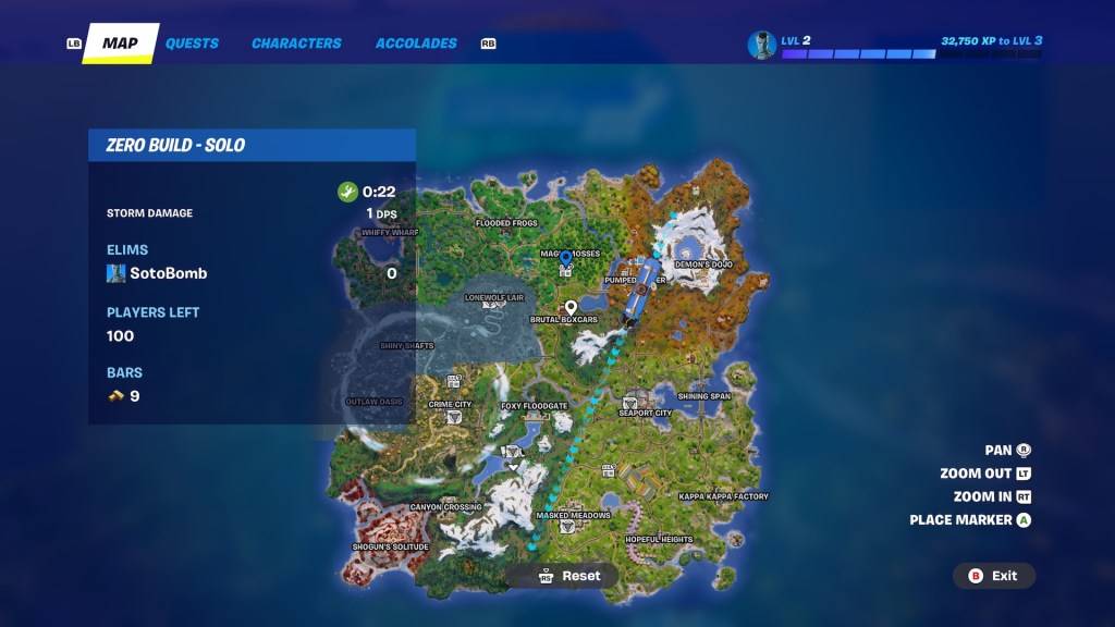 Fortnite अध्याय 6, सीजन 2 में सभी काले बाजार स्थान।