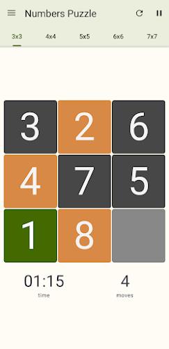 15 Number puzzle sliding game screenshot 3