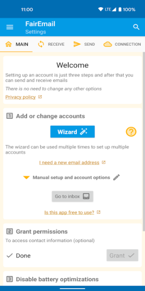 FairEmail, privacy aware email स्क्रीनशॉट 1