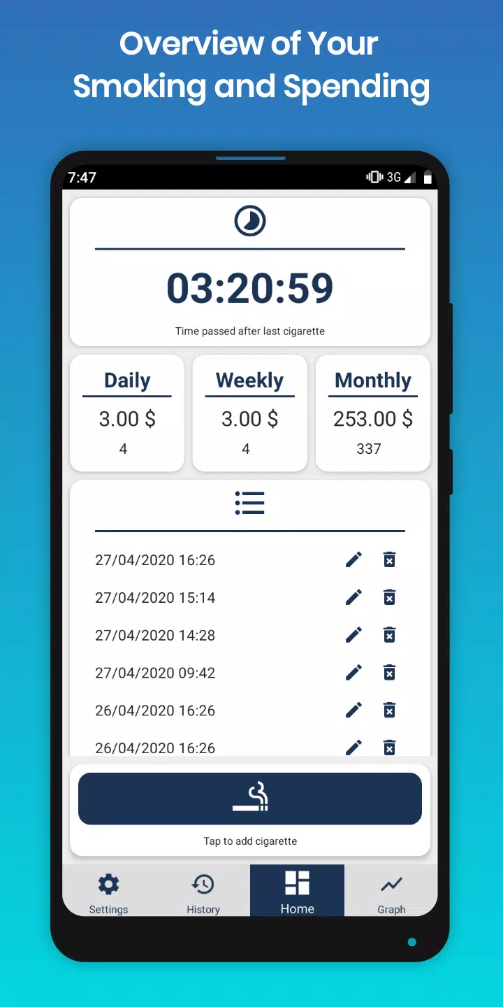 Cigarette Counter and Tracker экрана 2