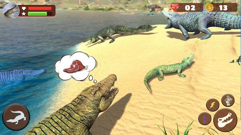 Wild Crocodile Family Sim Game स्क्रीनशॉट 1