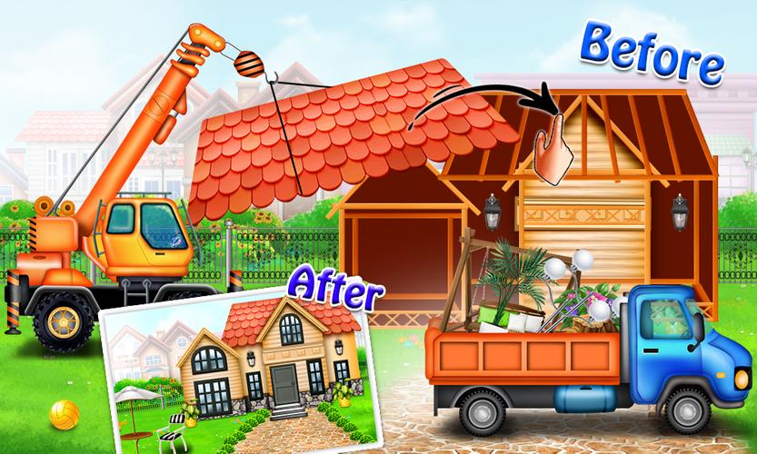 Build Town House with Trucks Screenshot 3
