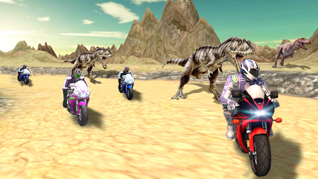 Dino World Bike Race Game - Jurassic Adventure captura de pantalla 