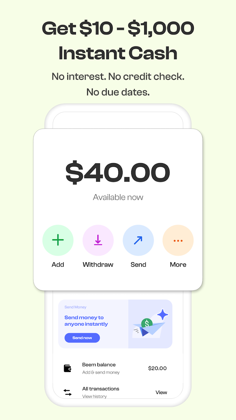 Beem: Instant Cash Advance App Screenshot 3