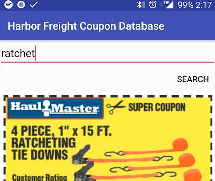 Harbor Freight Coupon Database - HFQPDB captura de pantalla 