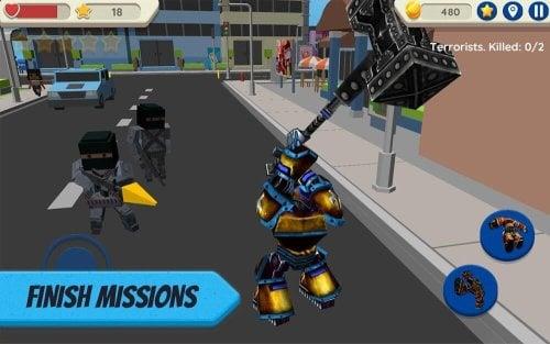 Robot Hero: City Simulator 3D captura de pantalla 