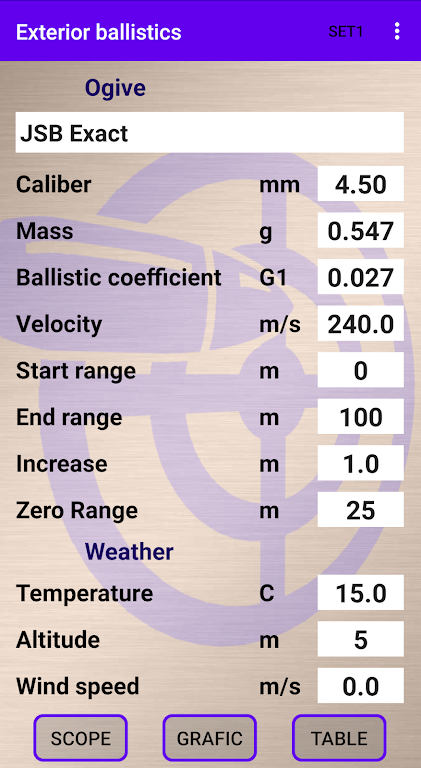 External ballistics calculator ဖန်သားပြင်ဓာတ်ပုံ 1