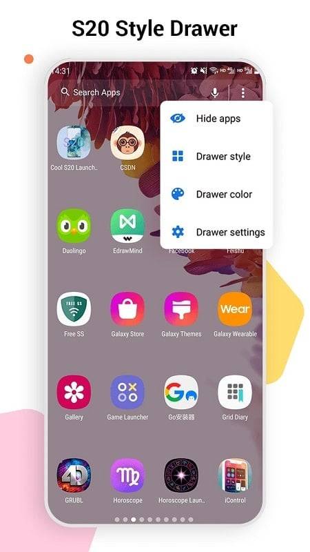 SO S20 Launcher for Galaxy S ဖန်သားပြင်ဓာတ်ပုံ 4