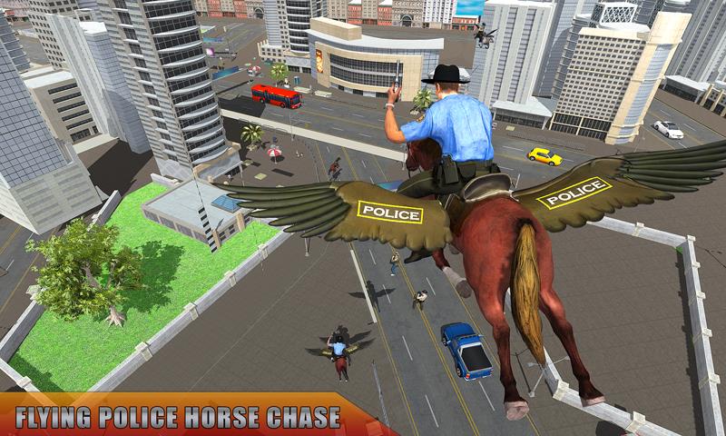 Flying Horse Police Chase Sim captura de pantalla 