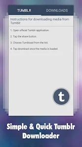 Photo & Video Explorer and Downloader for Tumblr Captura de pantalla 1