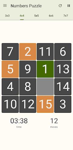 15 Number puzzle sliding game captura de pantalla 