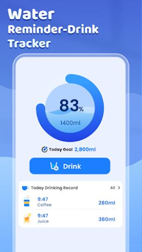 Water Reminder - Drink Tracker स्क्रीनशॉट 1