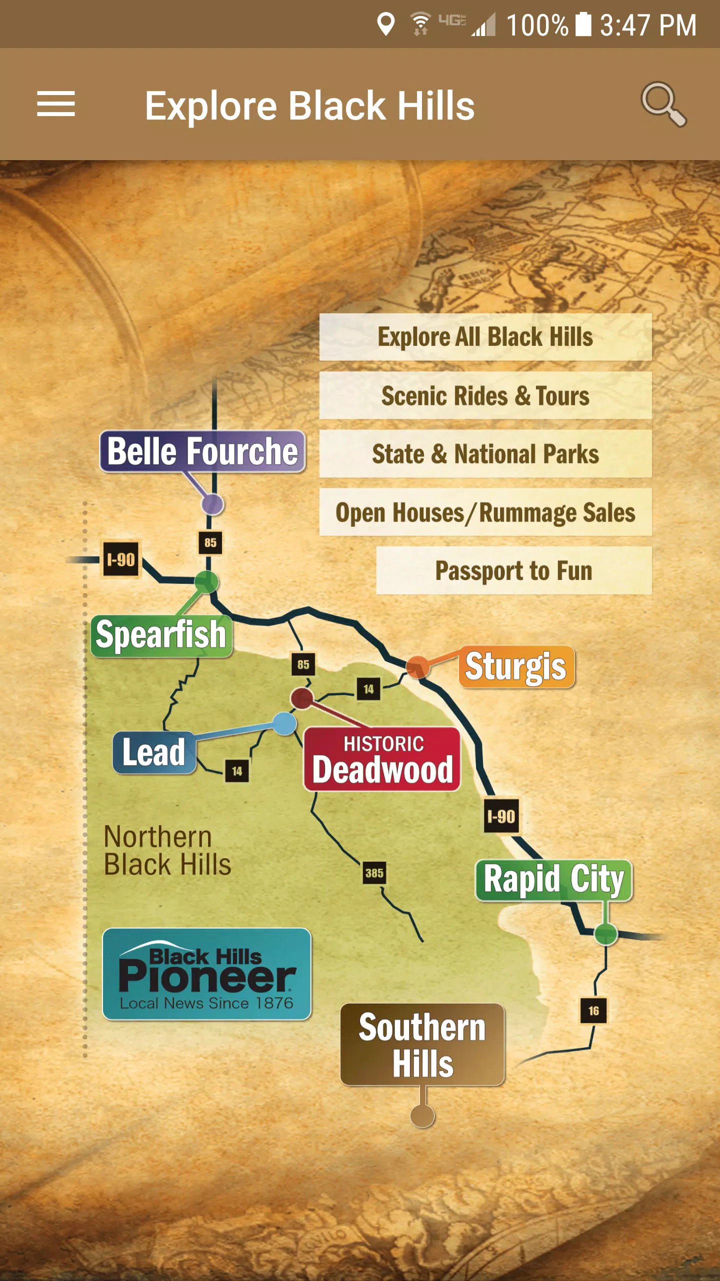 Explore Black Hills ဖန်သားပြင်ဓာတ်ပုံ 1