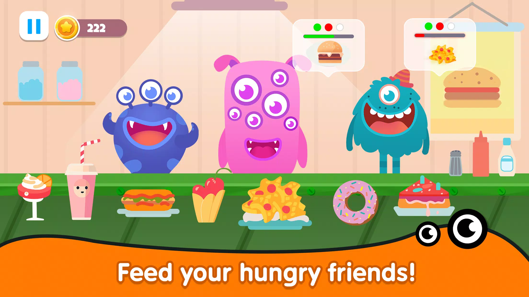 Kitchen monster games for kids captura de pantalla 