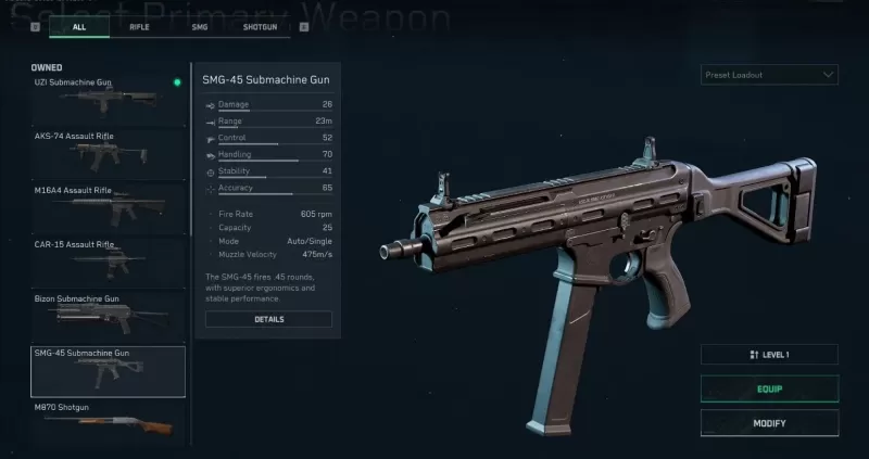 Delta Force: SMG 45 Optimal SMG - Full Loadout e Codice
