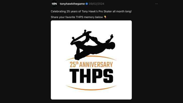 Tony Hawk证实正在为Tony Hawk's Pro Skater的25周年纪念日筹备“某些东西”