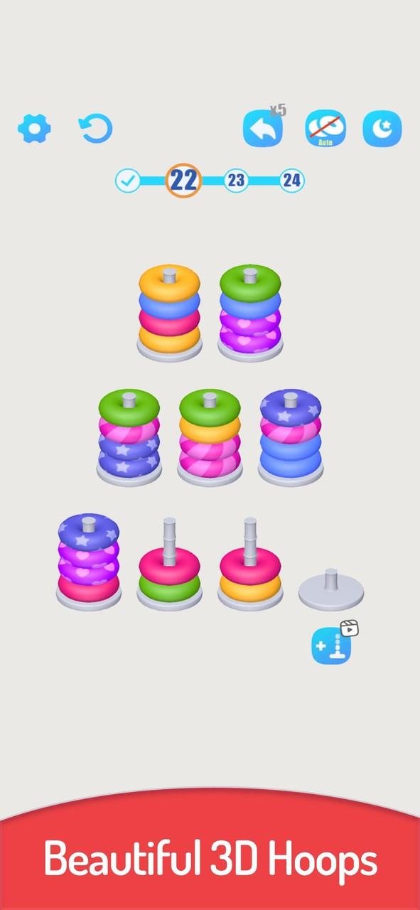 3D Color Sort Hoop Stack captura de pantalla 