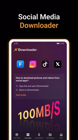 X Video Downloader & Player ဖန်သားပြင်ဓာတ်ပုံ 2