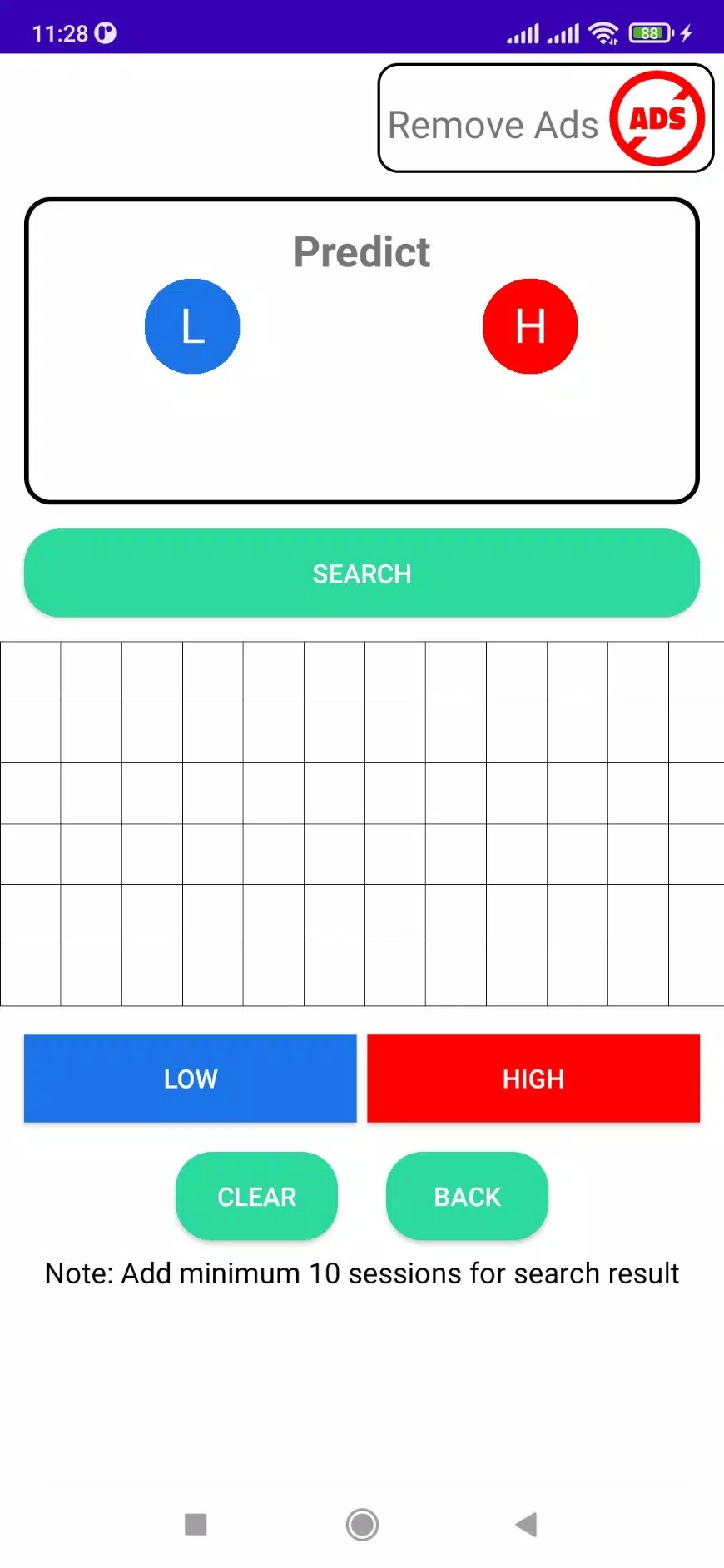 Screenshot High - Low Predict Tool 2