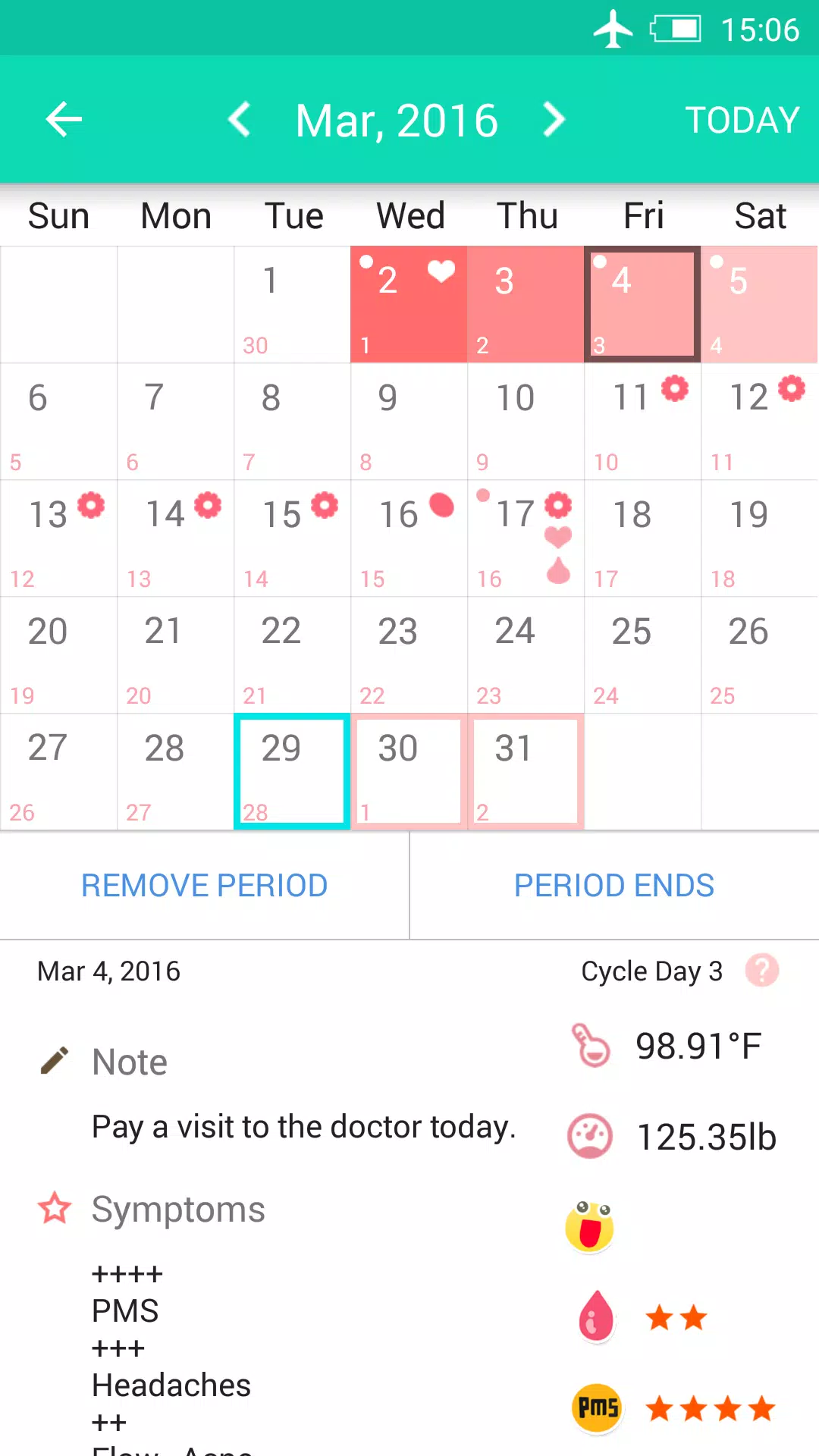 Period Tracker ဖန်သားပြင်ဓာတ်ပုံ 2