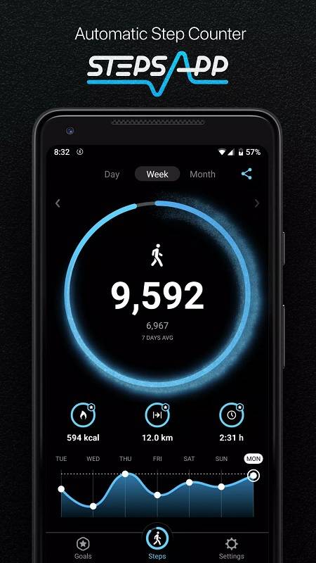 StepsApp Pedometer & Step Counter ဖန်သားပြင်ဓာတ်ပုံ 1