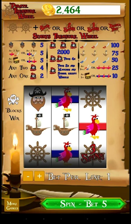 Pirate Treasure Wheel ဖန်သားပြင်ဓာတ်ပုံ 1