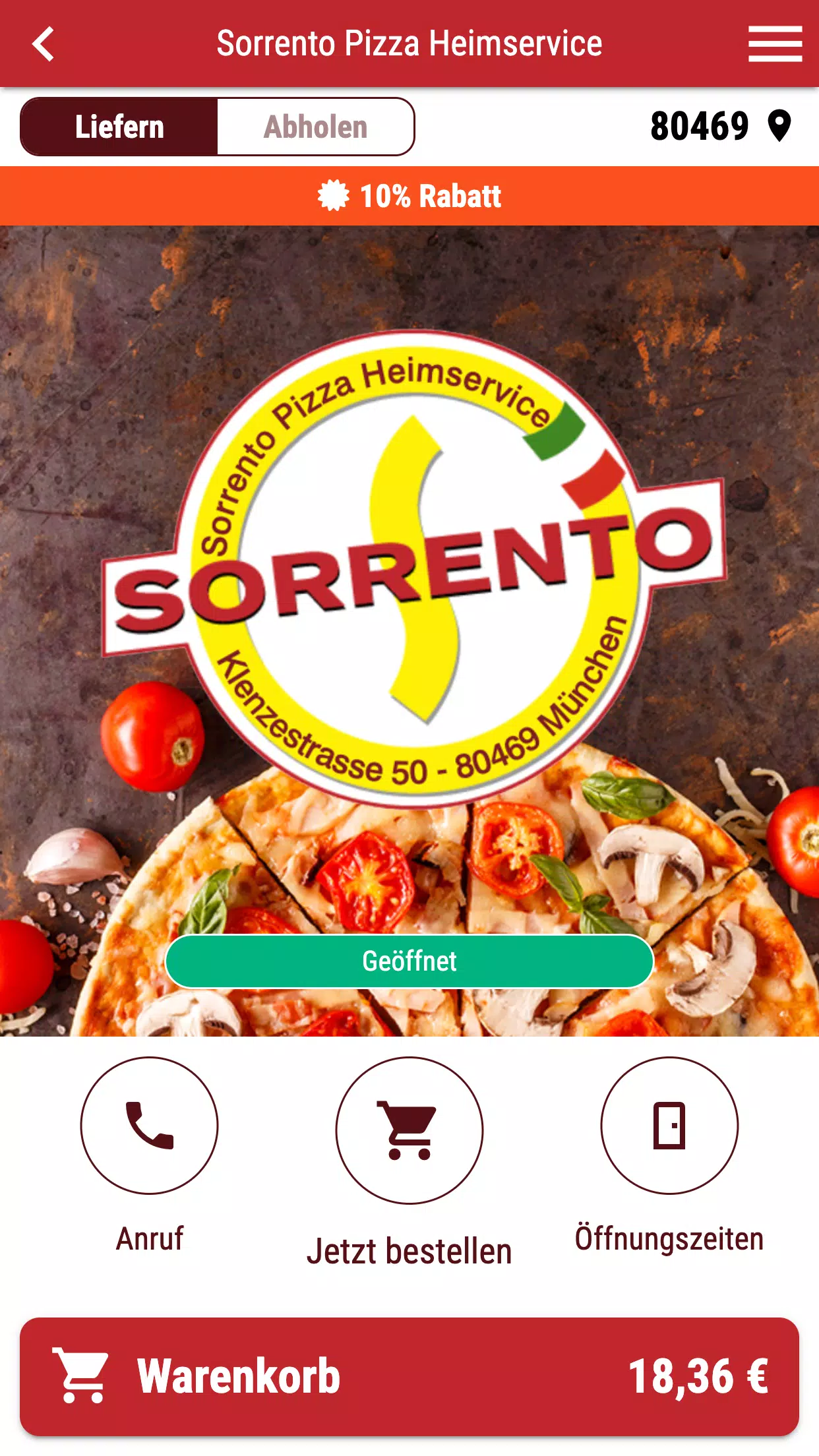 Sorrento Pizza Heimservice Screenshot 1